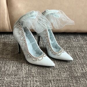 Elegant Light Blue DollsKill Embellished Women's Heels